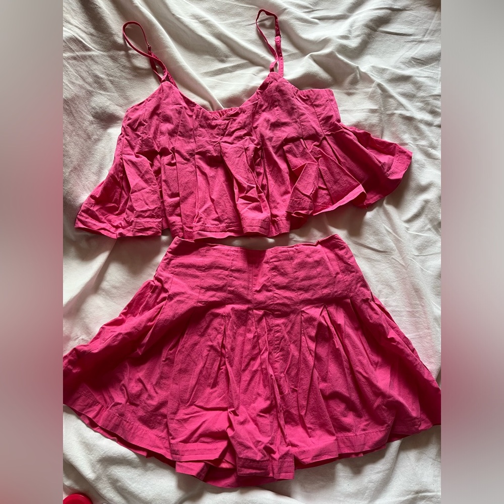 Barbiecore matching cami set